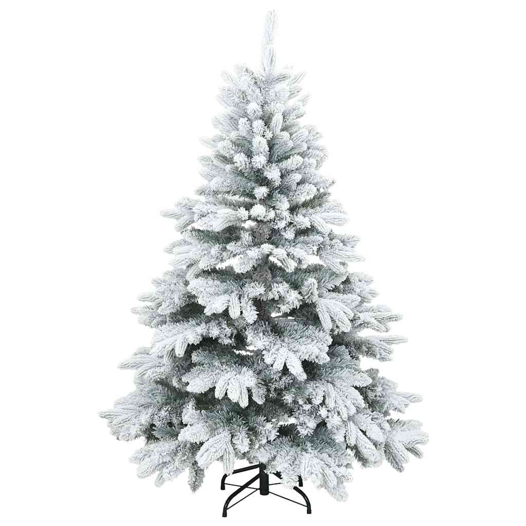 Konstgjord julgran med 150 LED-lampor Vit 150 cm PE och PVC