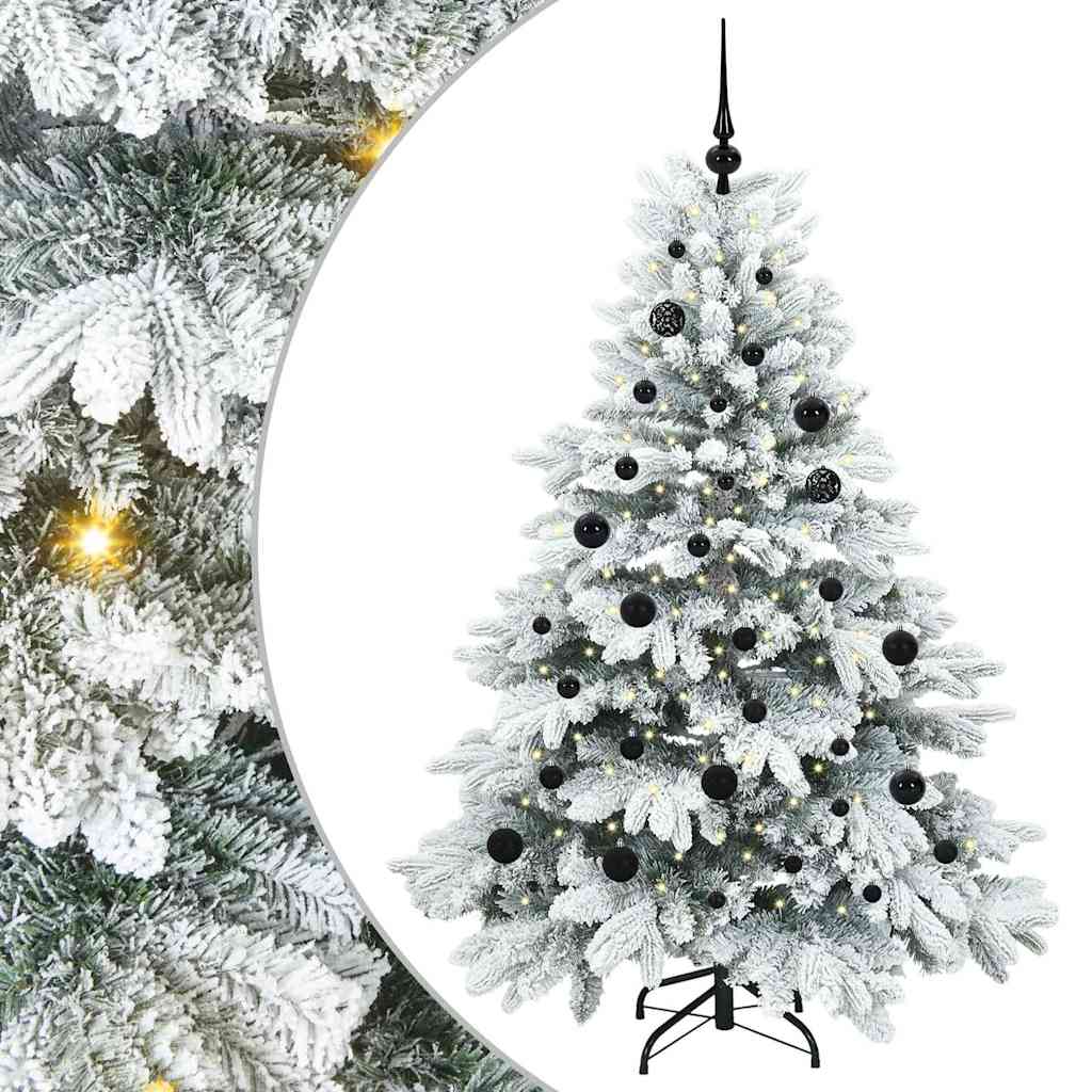 Konstgjord julgran med 150 LED-lampor Vit 150 cm PE och PVC