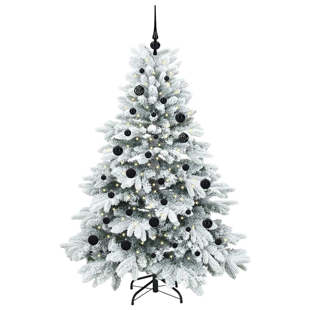 Konstgjord julgran med 150 LED-lampor Vit 150 cm PE och PVC