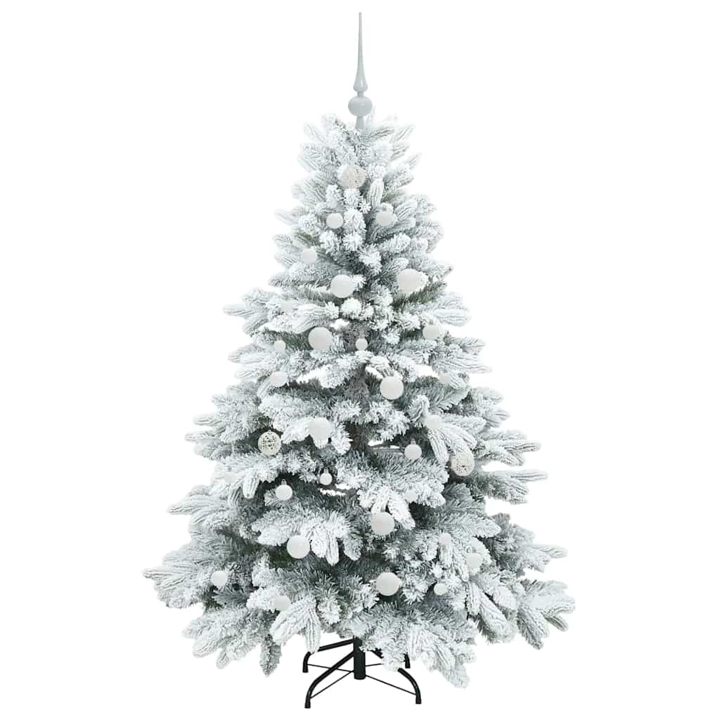 Konstgjord julgran med 150 LED-lampor Vit 150 cm PE och PVC