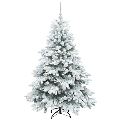 Konstgjord julgran med 150 LED-lampor Vit 150 cm PE och PVC