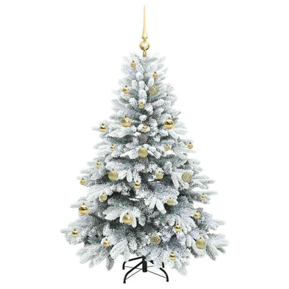 Konstgjord julgran med 150 LED-lampor Vit 150 cm PE och PVC