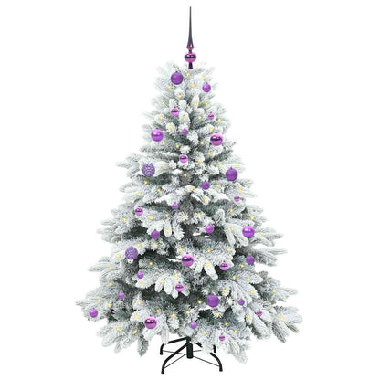 Konstgjord julgran med 150 LED-lampor Vit 150 cm PE och PVC
