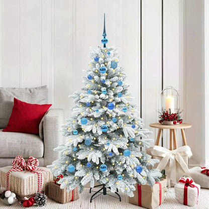 Konstgjord julgran med 150 LED-lampor Vit 150 cm PE och PVC