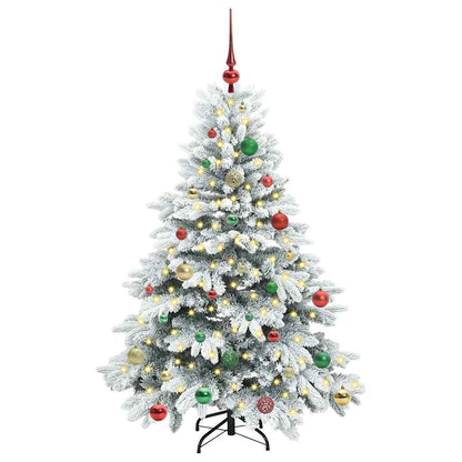 Konstgjord julgran med 150 LED-lampor Vit 150 cm PE och PVC