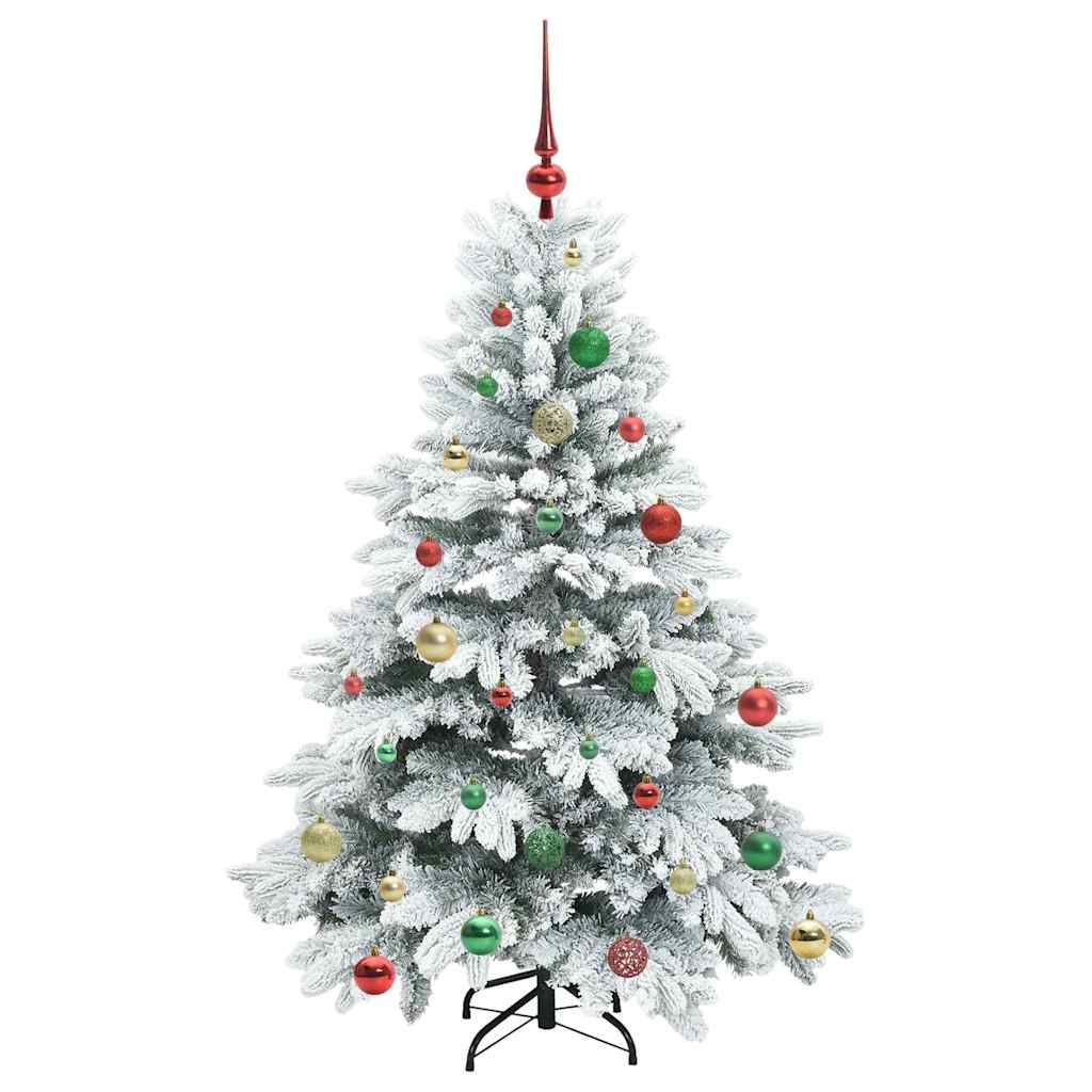 Konstgjord julgran med 150 LED-lampor Vit 150 cm PE och PVC