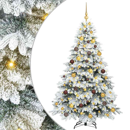 Konstgjord julgran med 300 LED-lampor Vit 180 cm PE och PVC