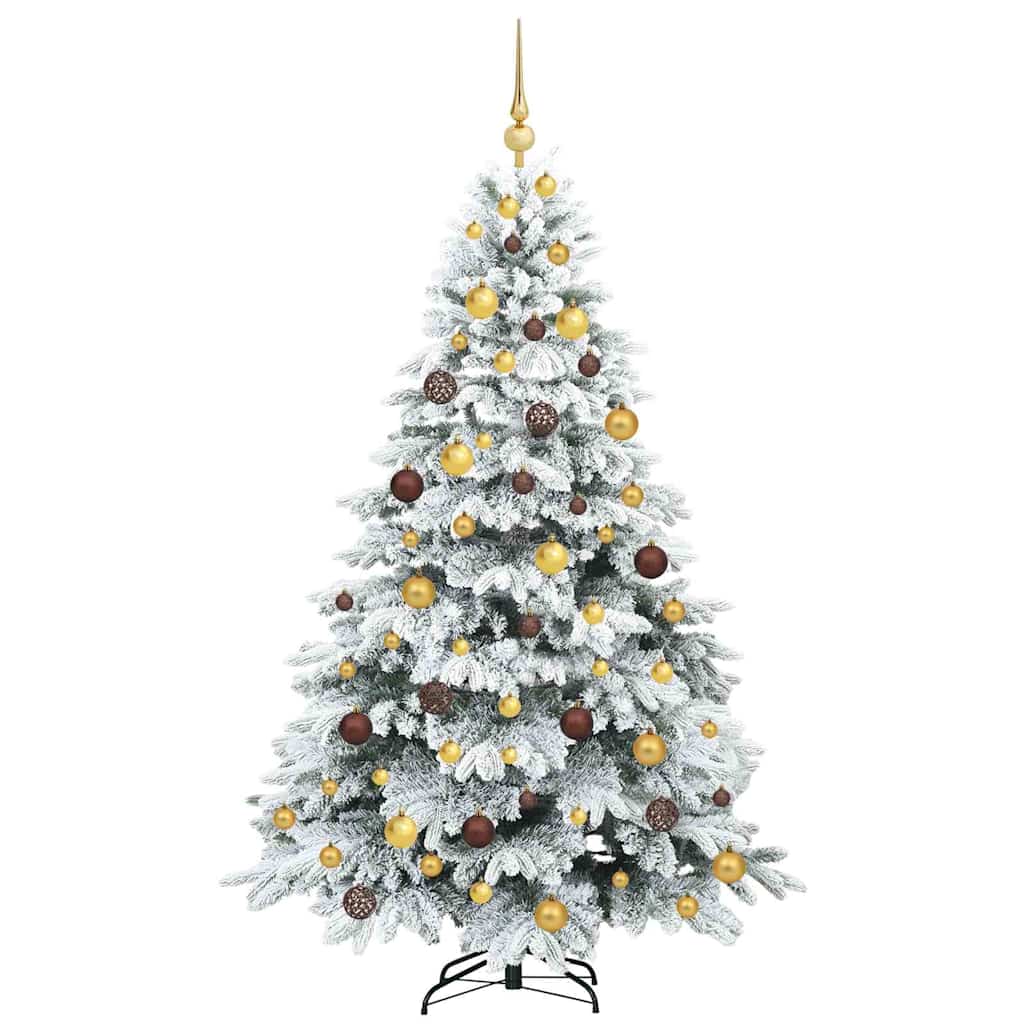 Konstgjord julgran med 300 LED-lampor Vit 180 cm PE och PVC