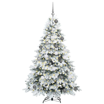 Konstgjord julgran med 300 LED-lampor Vit 180 cm PE och PVC