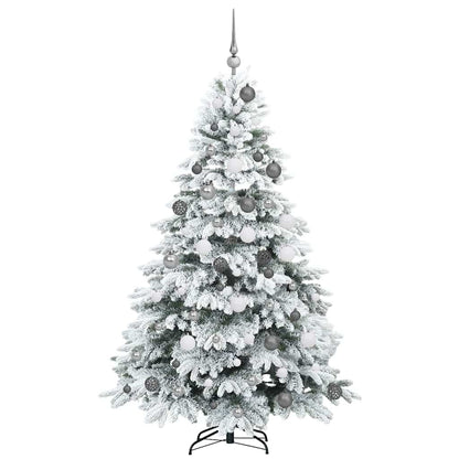 Konstgjord julgran med 300 LED-lampor Vit 180 cm PE och PVC