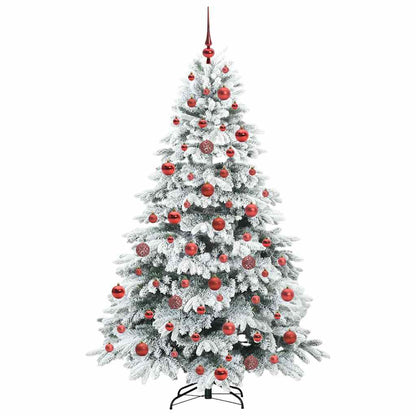 Konstgjord julgran med 300 LED-lampor Vit 180 cm PE och PVC