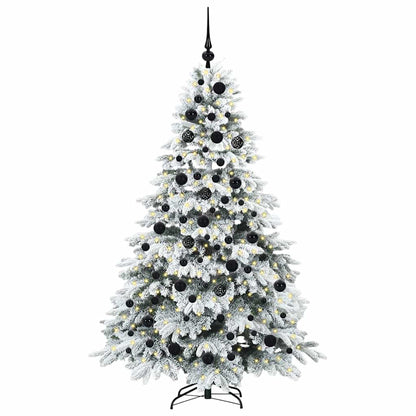 Konstgjord julgran med 300 LED-lampor Vit 180 cm PE och PVC