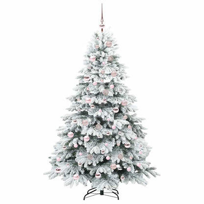 Konstgjord julgran med 300 LED-lampor Vit 180 cm PE och PVC