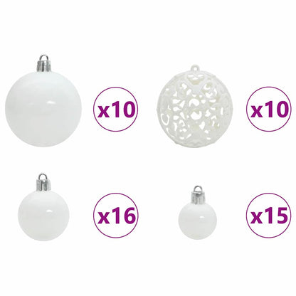 Konstgjord julgran med 300 LED-lampor Vit 180 cm PE och PVC