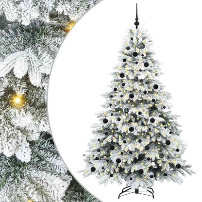 Konstgjord julgran med 300 LED-lampor Vit 210 cm PE och PVC