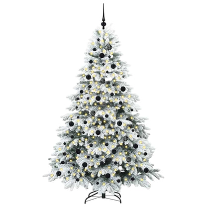 Konstgjord julgran med 300 LED-lampor Vit 210 cm PE och PVC