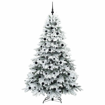 Konstgjord julgran med 300 LED-lampor Vit 210 cm PE och PVC