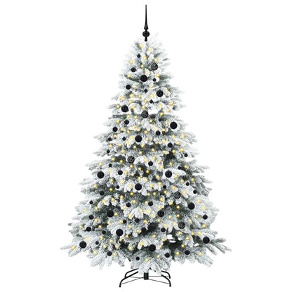 Konstgjord julgran med 300 LED-lampor Vit 210 cm PE och PVC