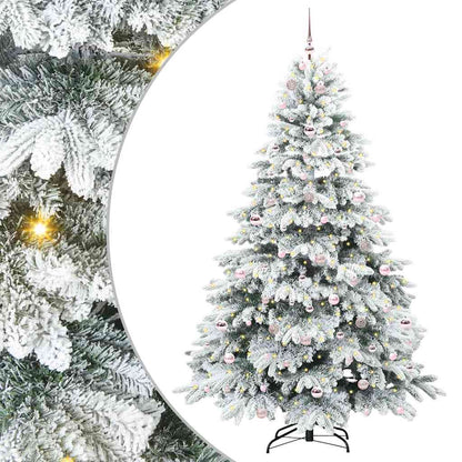 Konstgjord julgran med 300 LED-lampor Vit 210 cm PE och PVC
