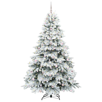 Konstgjord julgran med 300 LED-lampor Vit 210 cm PE och PVC