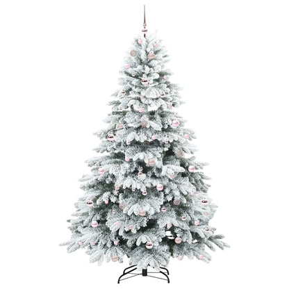 Konstgjord julgran med 300 LED-lampor Vit 210 cm PE och PVC