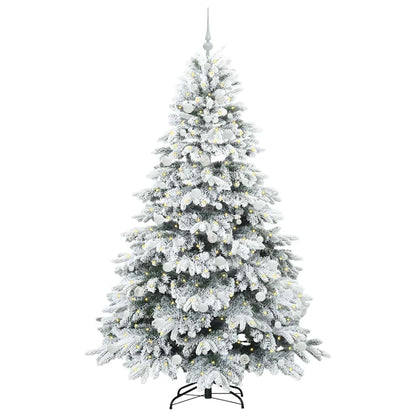 Konstgjord julgran med 300 LED-lampor Vit 210 cm PE och PVC