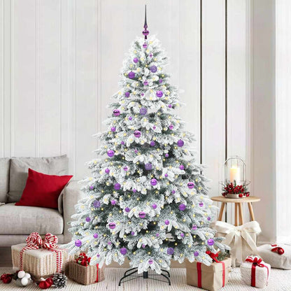 Konstgjord julgran med 300 LED-lampor Vit 210 cm PE och PVC