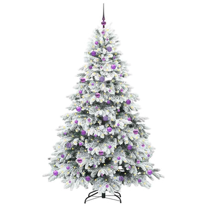 Konstgjord julgran med 300 LED-lampor Vit 210 cm PE och PVC
