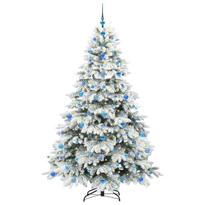 Konstgjord julgran med 300 LED-lampor Vit 210 cm PE och PVC