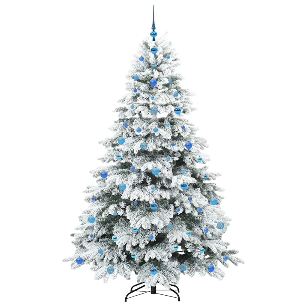 Konstgjord julgran med 300 LED-lampor Vit 210 cm PE och PVC