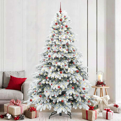 Konstgjord julgran med 300 LED-lampor Vit 240 cm PE och PVC