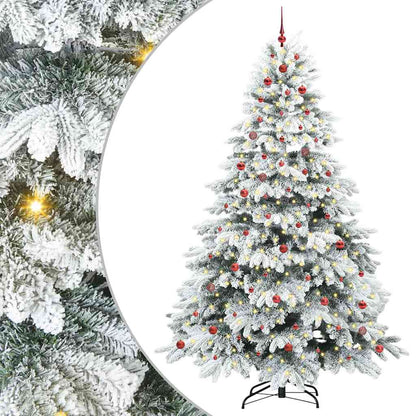 Konstgjord julgran med 300 LED-lampor Vit 240 cm PE och PVC