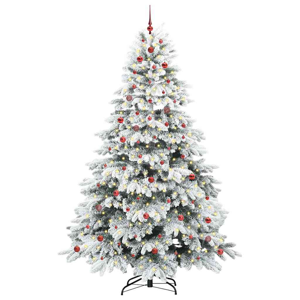 Konstgjord julgran med 300 LED-lampor Vit 240 cm PE och PVC