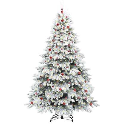 Konstgjord julgran med 300 LED-lampor Vit 240 cm PE och PVC