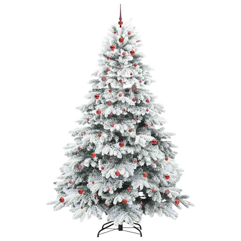 Konstgjord julgran med 300 LED-lampor Vit 240 cm PE och PVC