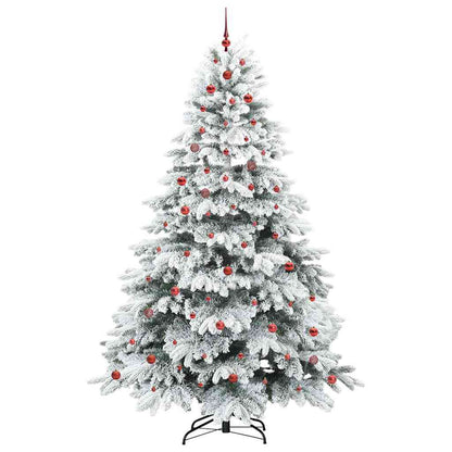 Konstgjord julgran med 300 LED-lampor Vit 240 cm PE och PVC