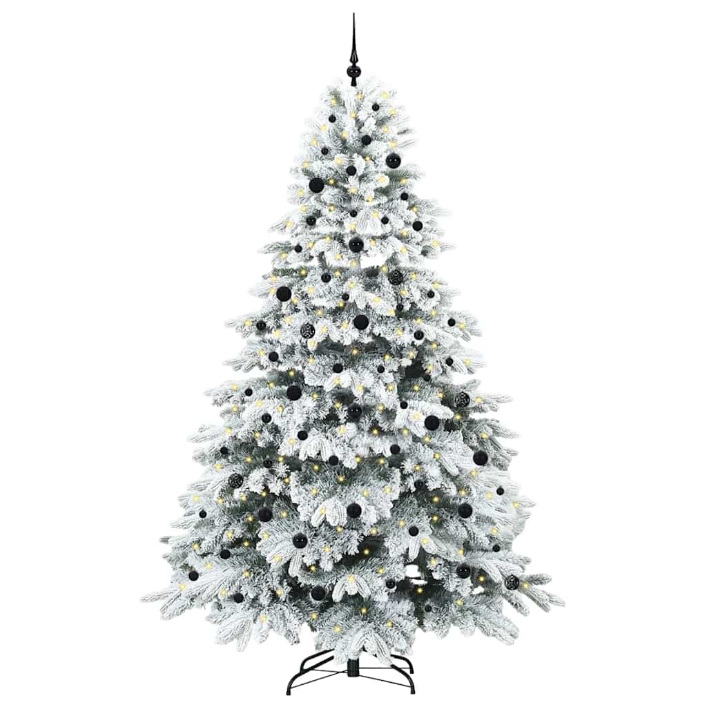 Konstgjord julgran med 300 LED-lampor Vit 240 cm PE och PVC