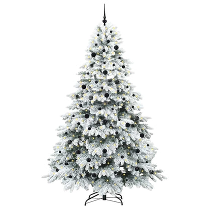 Konstgjord julgran med 300 LED-lampor Vit 240 cm PE och PVC