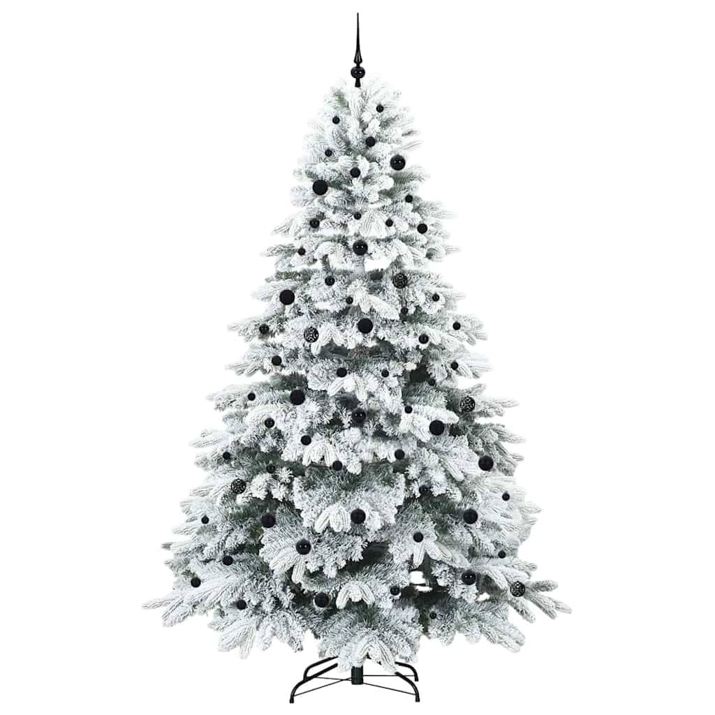 Konstgjord julgran med 300 LED-lampor Vit 240 cm PE och PVC