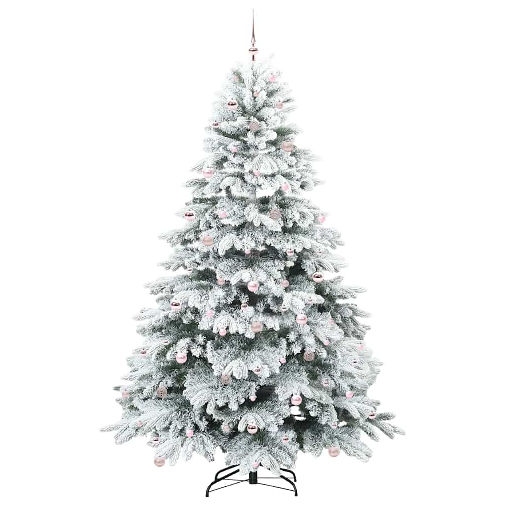 Konstgjord julgran med 300 LED-lampor Vit 240 cm PE och PVC