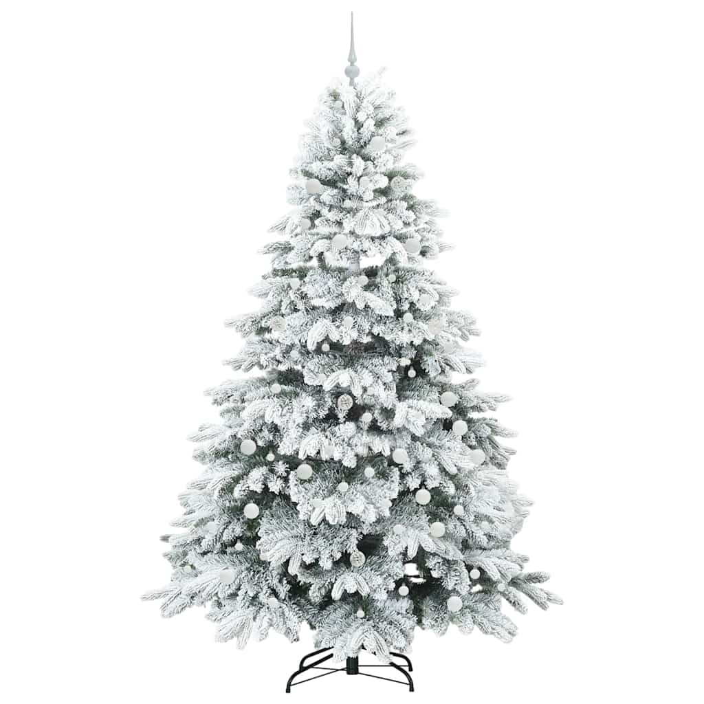 Konstgjord julgran med 300 LED-lampor Vit 240 cm PE och PVC