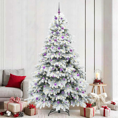 Konstgjord julgran med 300 LED-lampor Vit 240 cm PE och PVC