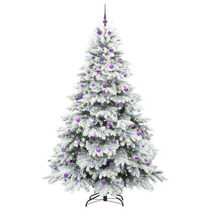Konstgjord julgran med 300 LED-lampor Vit 240 cm PE och PVC