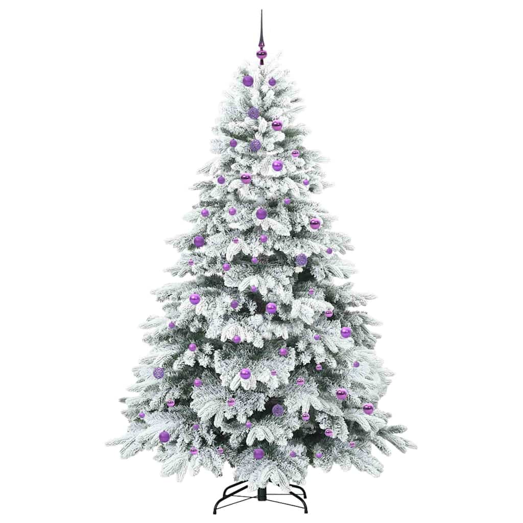 Konstgjord julgran med 300 LED-lampor Vit 240 cm PE och PVC