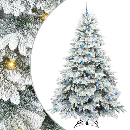 Konstgjord julgran med 300 LED-lampor Vit 240 cm PE och PVC