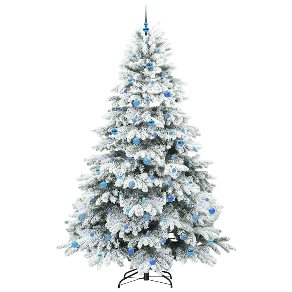 Konstgjord julgran med 300 LED-lampor Vit 240 cm PE och PVC