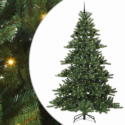 Plast Hingad Julgran med stativ Grön 240 cm PVC och stål