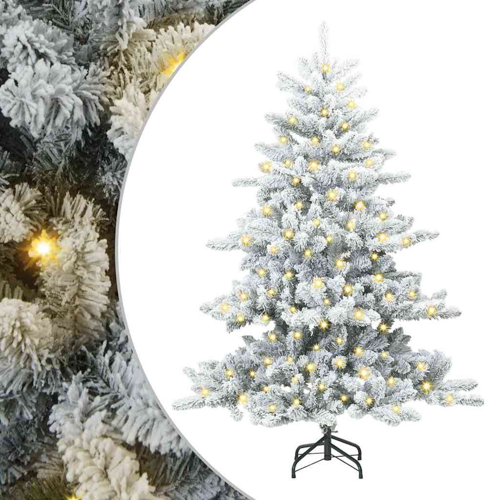 Plast Hingad Julgran med 150 LED-lampor Vit 150 cm PVC och stål