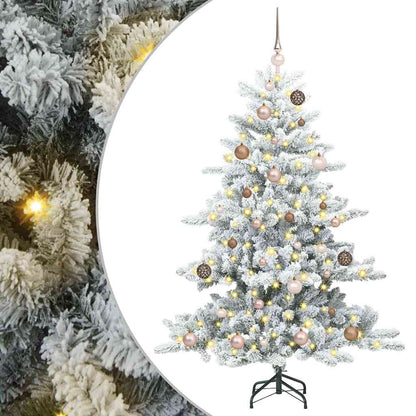 Plast Hingad Julgran med 150 LED-lampor Vit 150 cm PVC och stål
