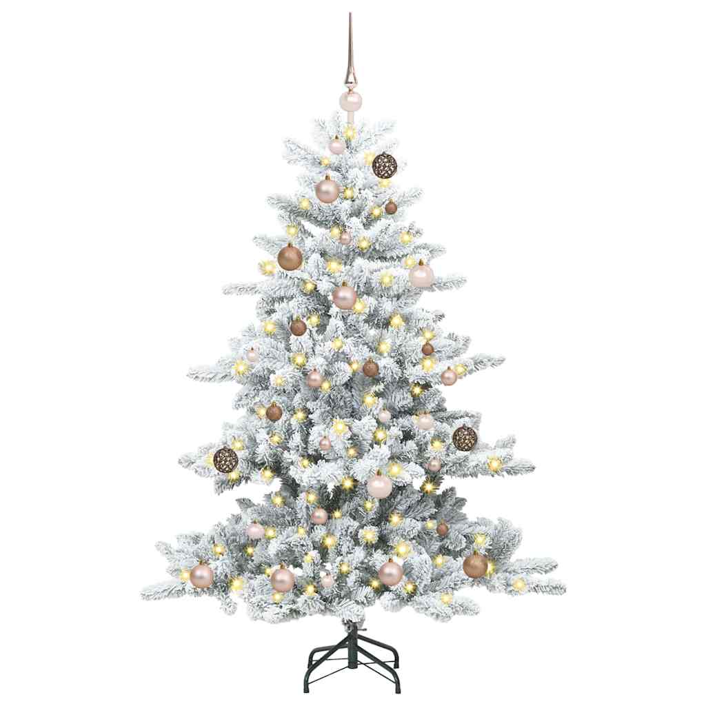 Plast Hingad Julgran med 150 LED-lampor Vit 150 cm PVC och stål